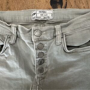 Free People Women's High Rise Gray/green Jeans